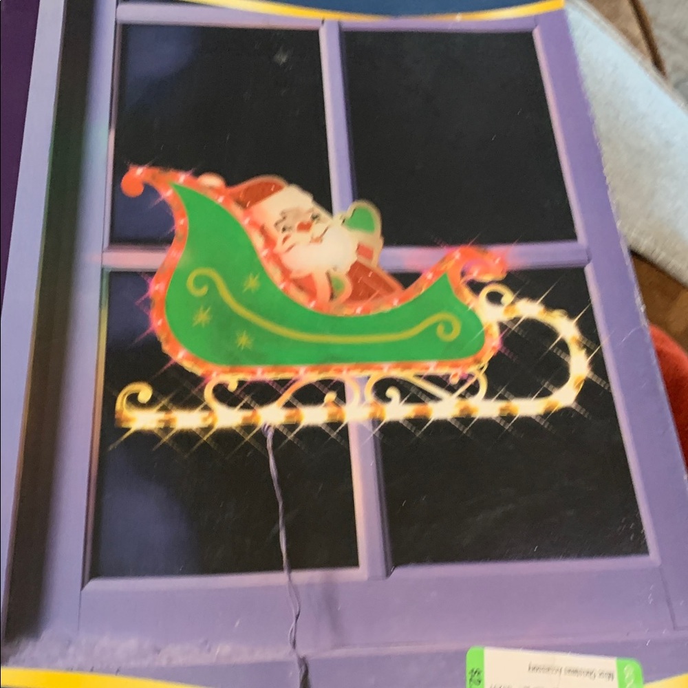 Vintage indoor/outdoor Holiday Time Lighted Santa Sleigh - Red and Green